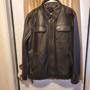 Black Perry Ellis leather jacket
